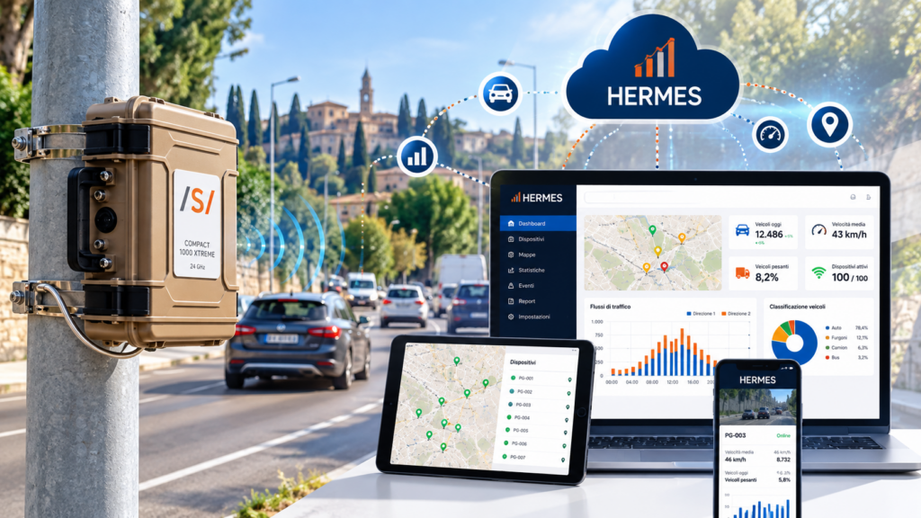 sensore stradale e dashboard hermes iot
